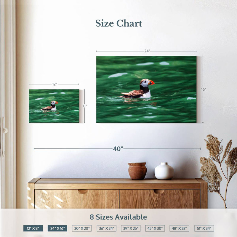 Crowle Floating Puffin, 16" H x 24" W