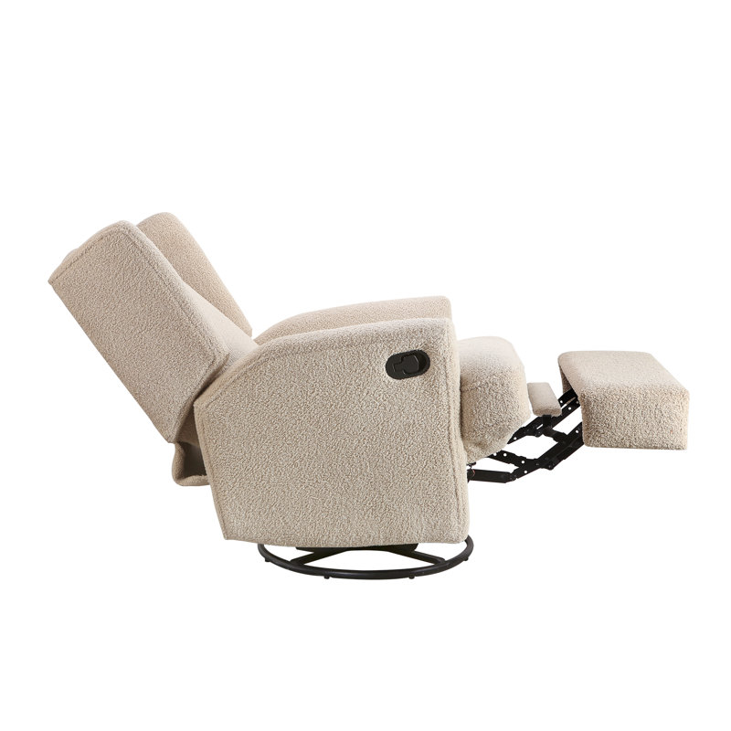 Heming Wingback Recliner Nursery Glider, Teddy Taupe