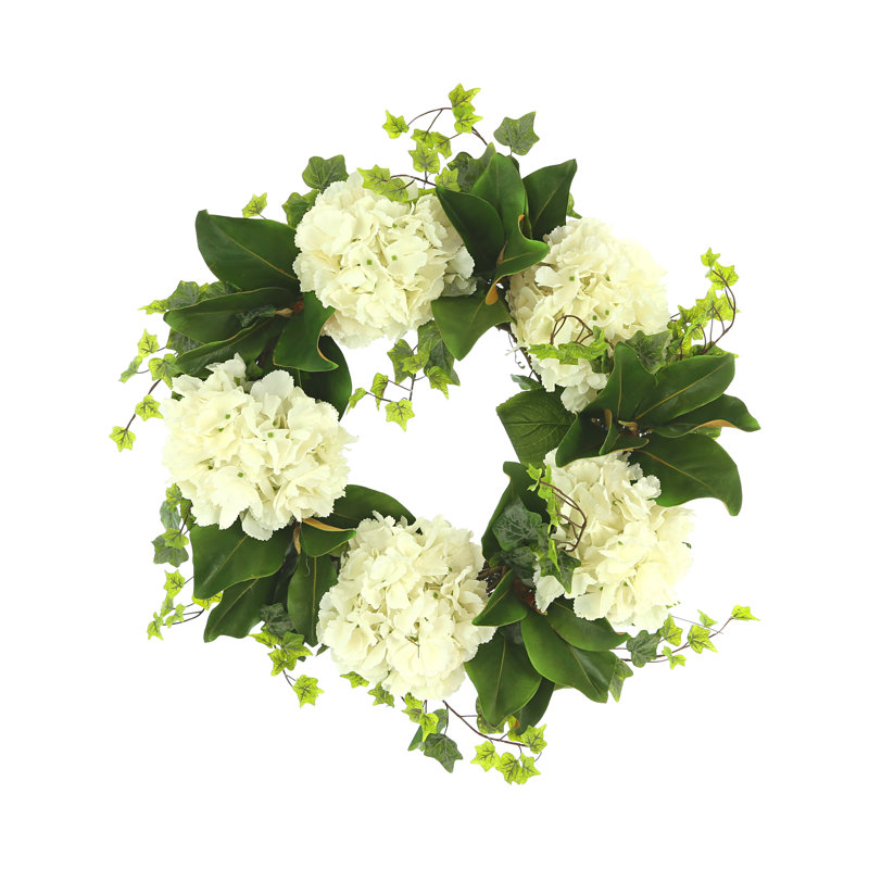 27" Hydrangea And Ivy Wreath