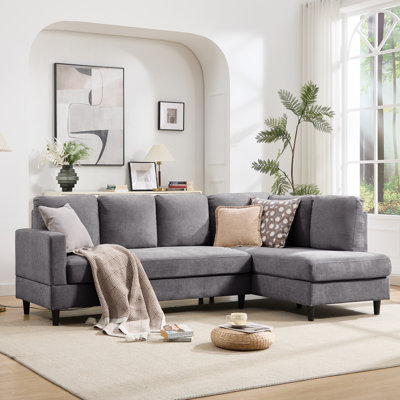 95" Upholstered L Shaped Sofa Modern Sectional