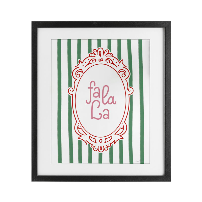 Fa Fa La La Ornate, reproduction encadrée sous verre encadrée, design par Rachel Nieman, Cadre noir minuit, H 21 po x l 17 po