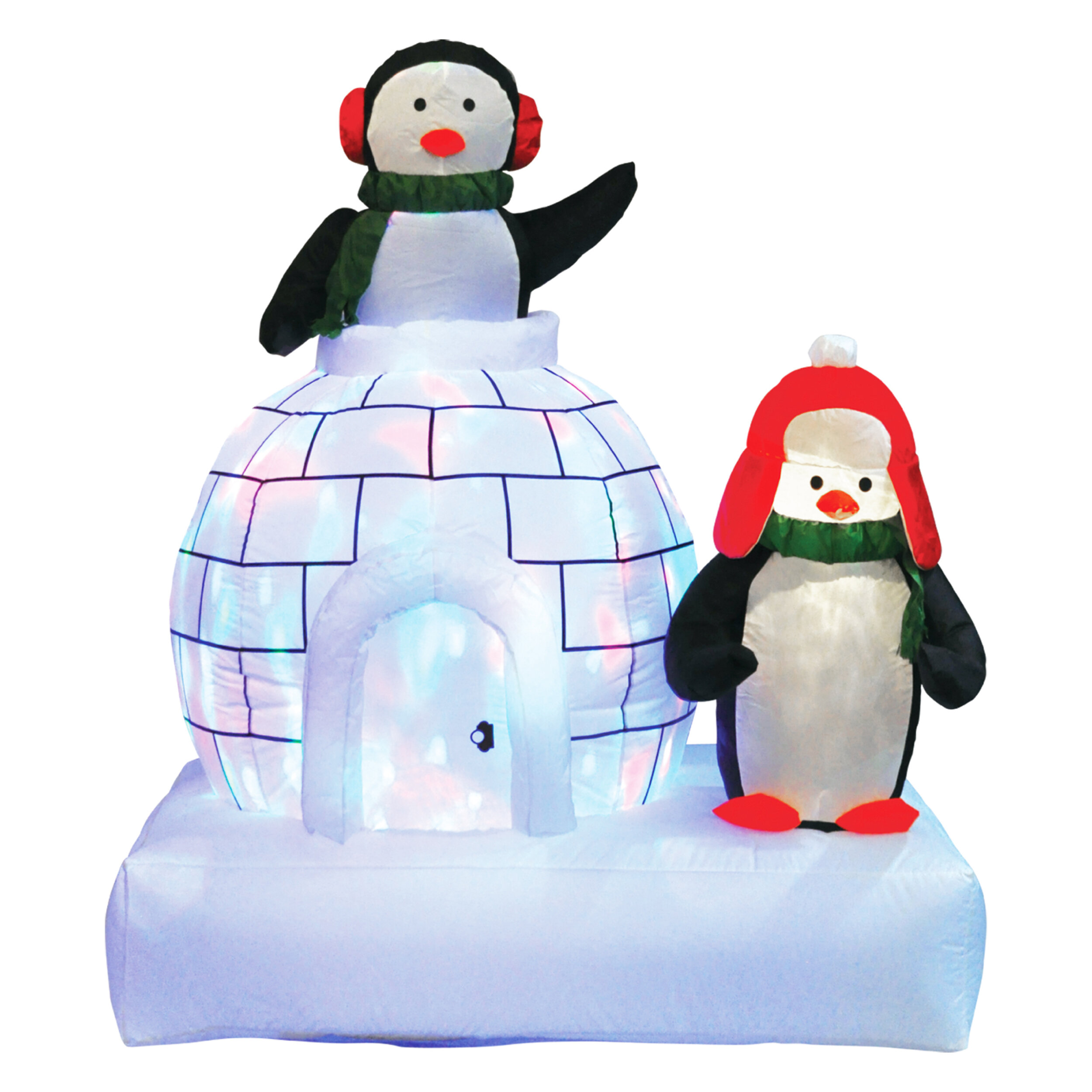 The Holiday Aisle® Penguin Family with Disco Light Inflatable