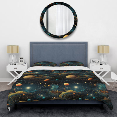 Cosmic Illusion Moody Patterns III Duvet Cover