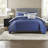 Complete 8 Piece Bedding Sets, Polyester Seersucker Blue King Home