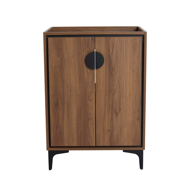 Meuble-lavabo 24 po sans lavabo supérieur, armoire de rangement moderne avec 2 portes à fermeture douce, meuble-lavabo simple