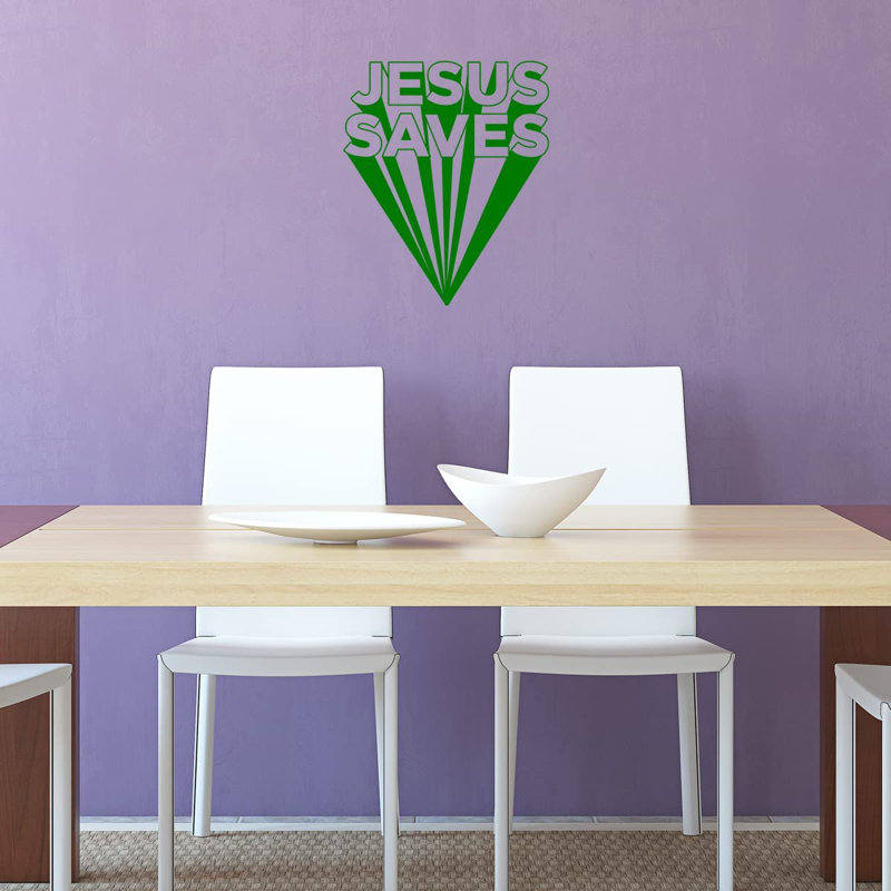 Text & Numbers Non-Wall Damaging Wall Decal, 13" H x 11" W, Green