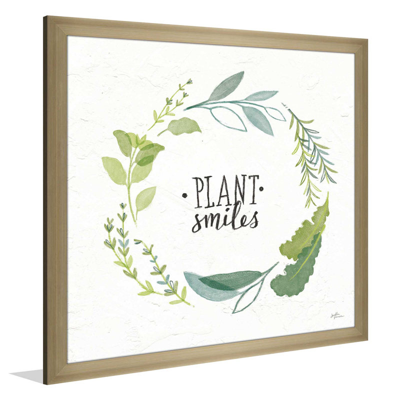 Fine Herbs II - reproduction d'art textuel sur toile, H 21,5 po x l 21,5 po x P 0,75 po, Encadrement champagne
