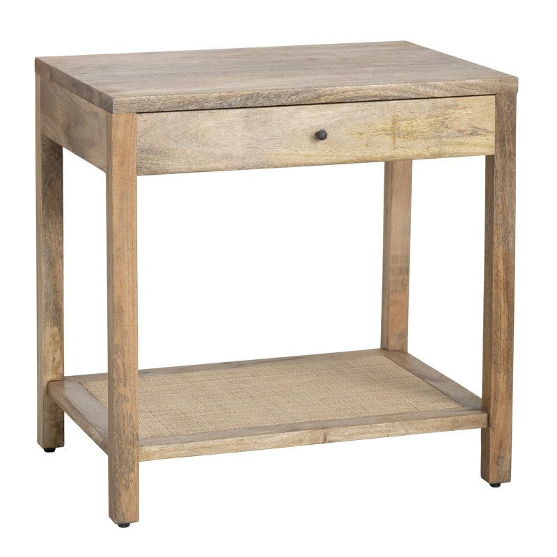 Celeste Brown Bleached Solid Mango 1 Drawer Accent_End