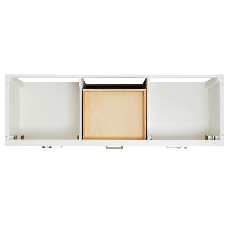 Meuble-lavabo double 66,25 po avec comptoir, Rectangular, White / Brushed Nickel