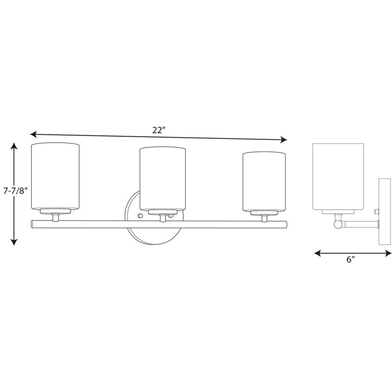 Steelville 3 - Light Dimmable Vanity Light, Brushed Nickel
