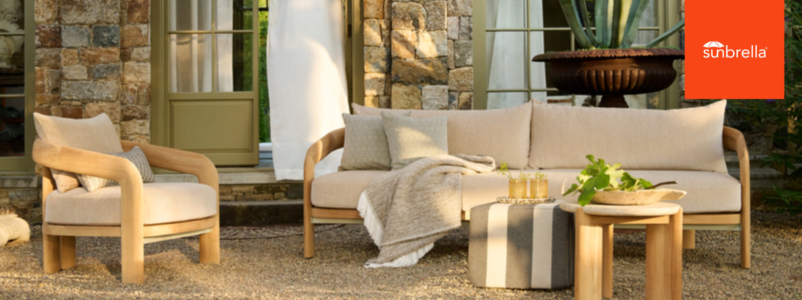 outdoor couch with pillows