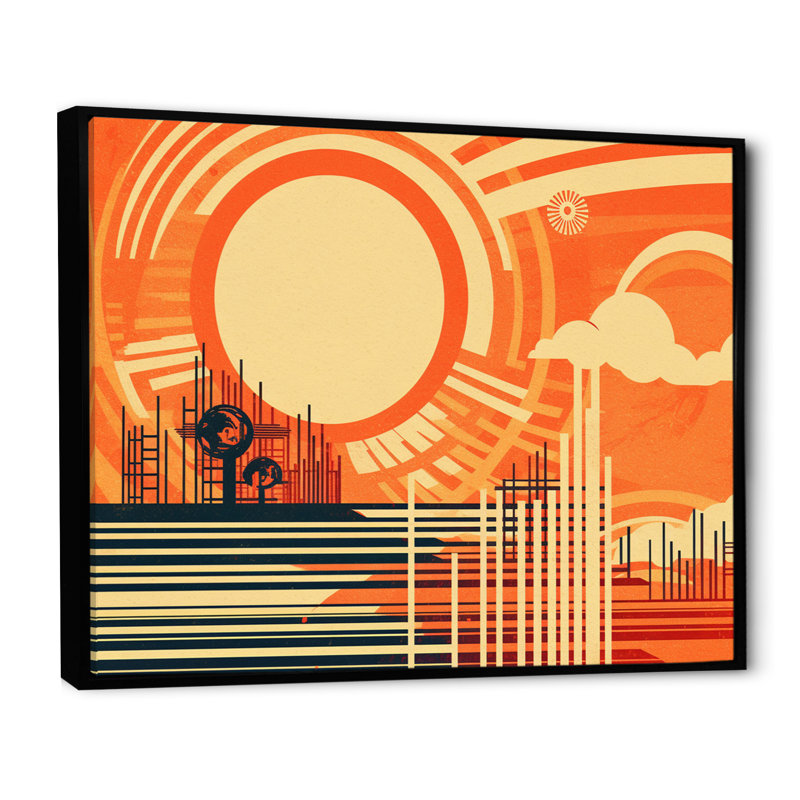 «Abstracted Energy In Art I», reproduction sur toile, H 30 po x l 40 po x P 1,5 po, Cadre flottant noir