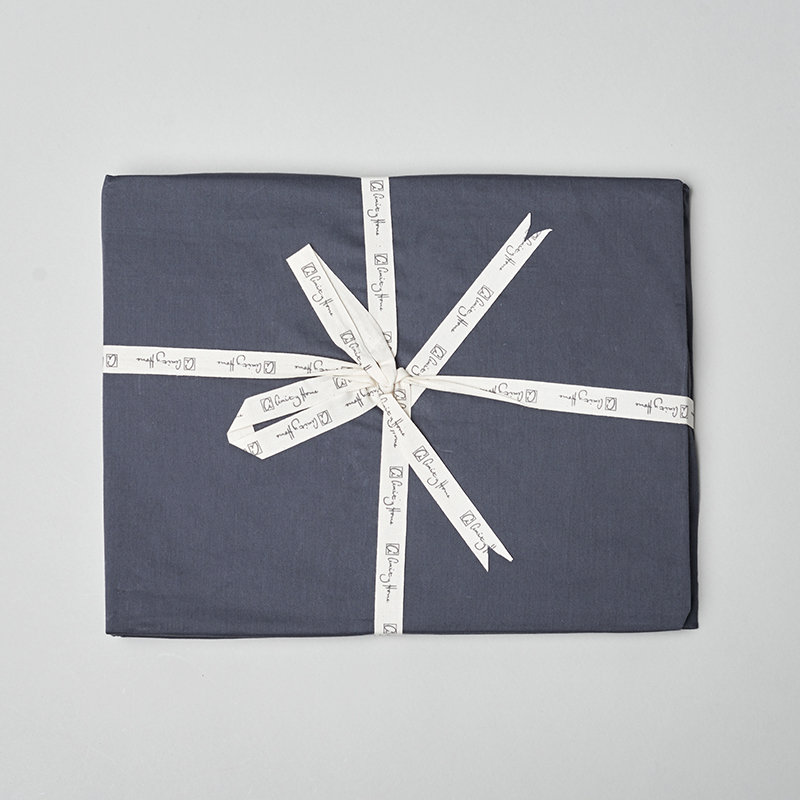 Linen Fitted Sheet, Steel Blue
