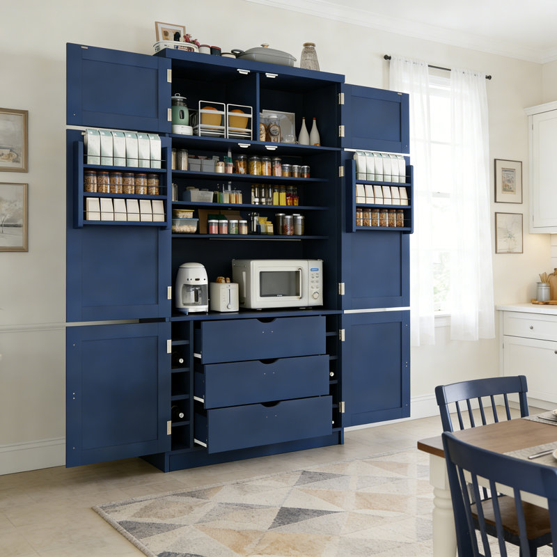 Garde-manger autoportant de 80,1 po de hauteur, Bleu