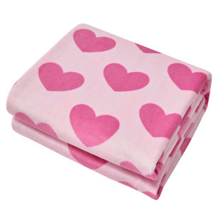 Heart Print Flannel Blanket