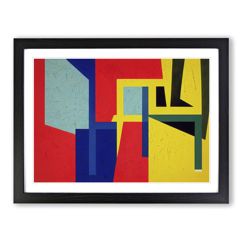 Lively Abstract - Single Picture Frame Print, 34cm H x 46cm W x 2cm D, Black