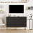 Modern Buffet Sideboard with Herringbone Doors and Shelf Wood Credenza Console Cabinet-657502242