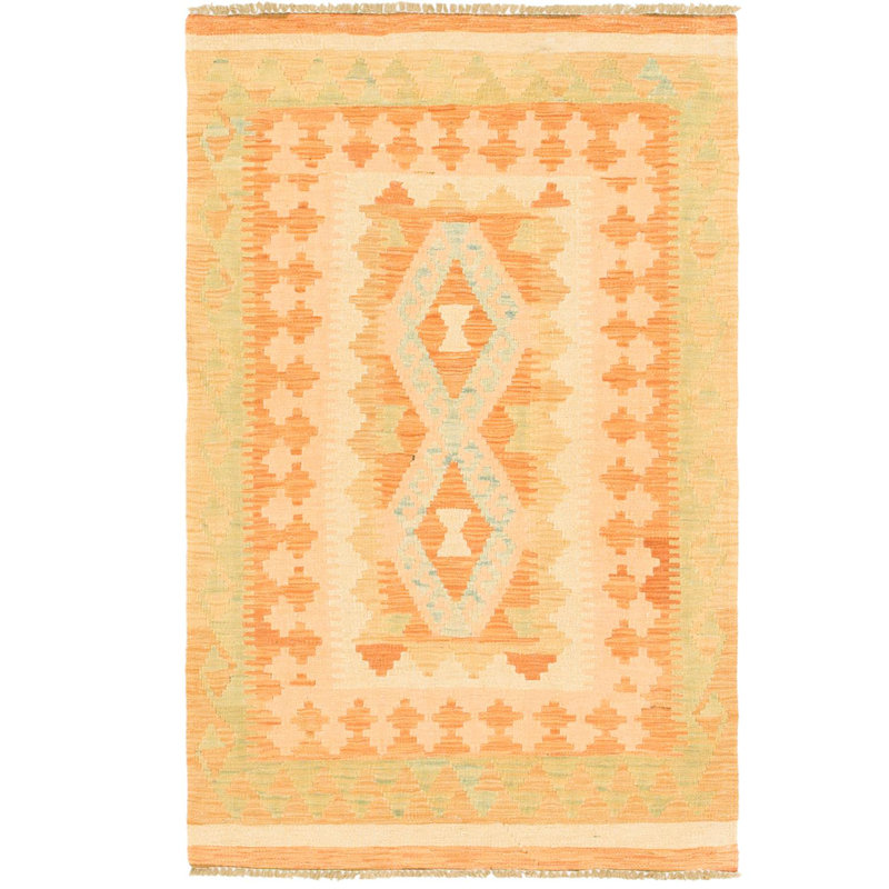 Tapis intérieur de la laine 2 pi 6 po x 4 pi 3 po one-of-kind à la main noué la new age Elland