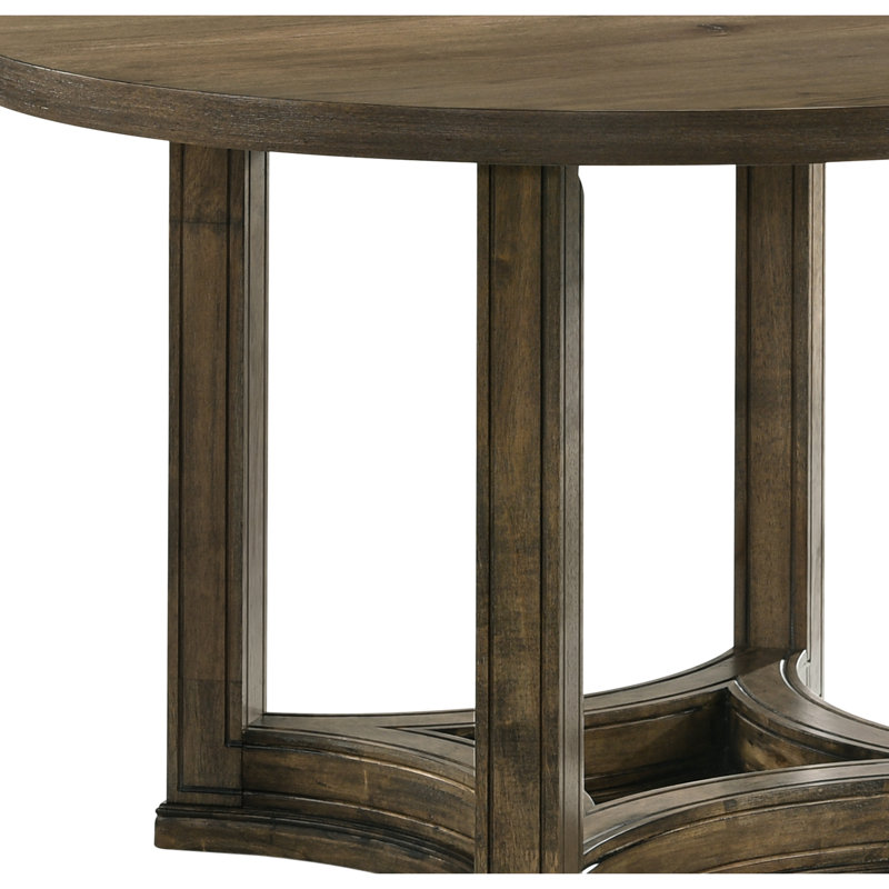 Weathered Oak Veneer Dining Table - Round, 30in Height, 95lbs Weight, 45mm Thick Top 's Round Top, 95lbs, Minimalist