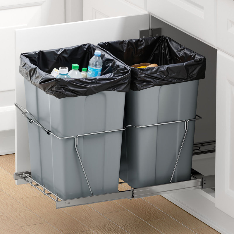 Double poubelle escamotable 27QTx2, 17,5 gallons