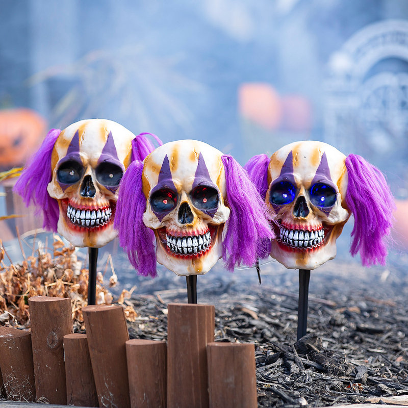 Piquet de jardin clown lumineux