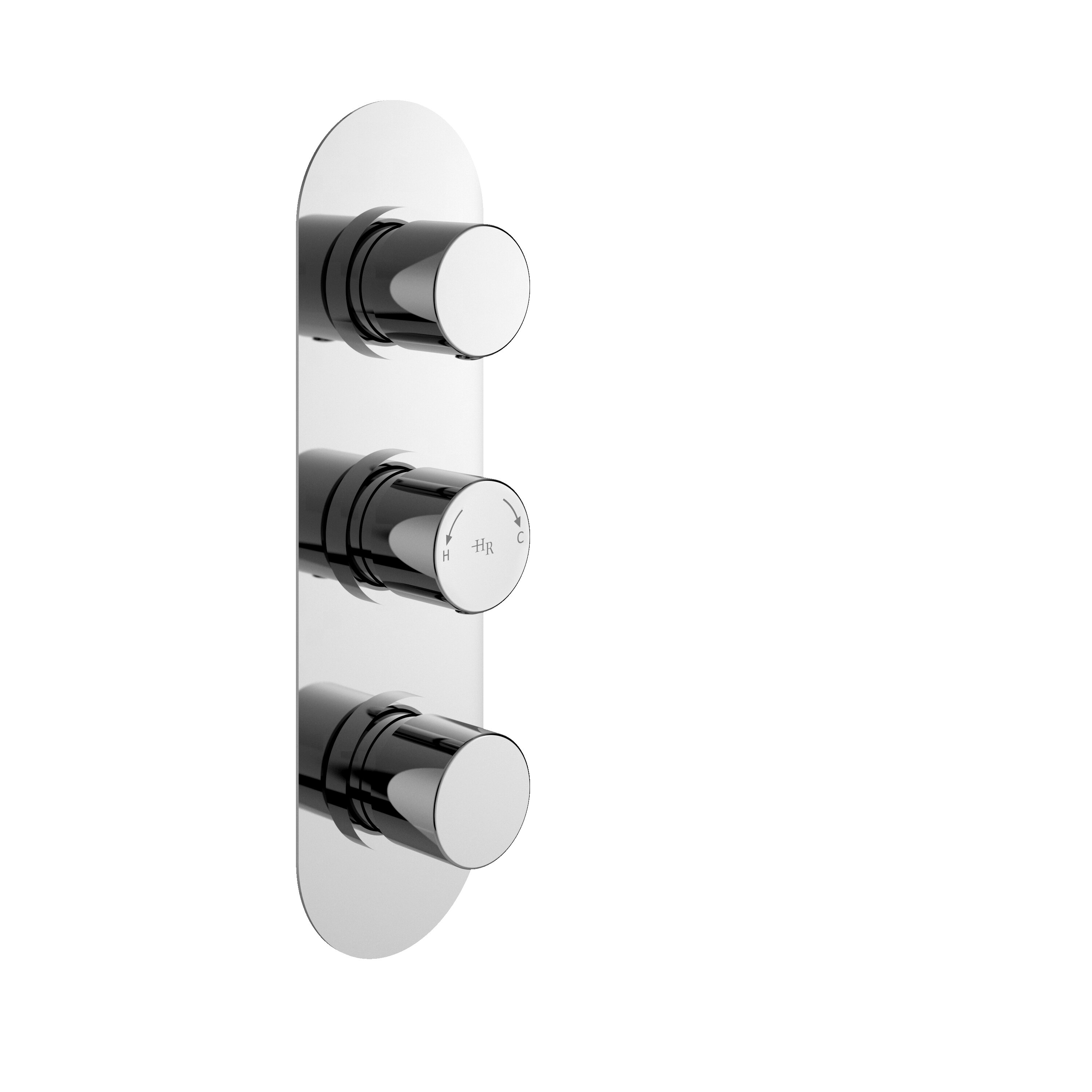 Hudson Reed Round Valves Triple Concealed Diverter Shower Valve