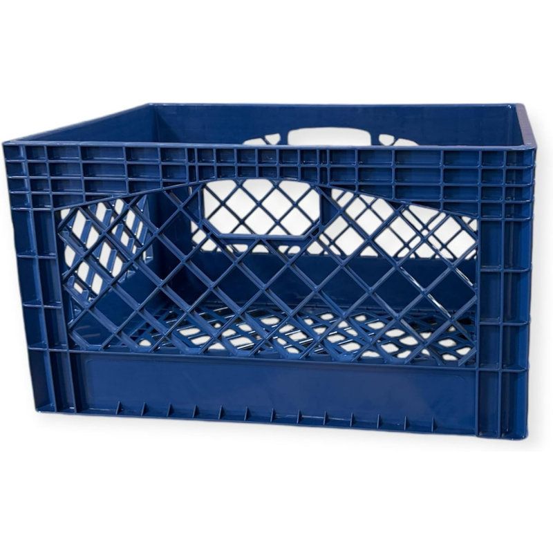 Juggernaut Storage 24QT Plastic Heavy-Duty Milk Crate, Blue