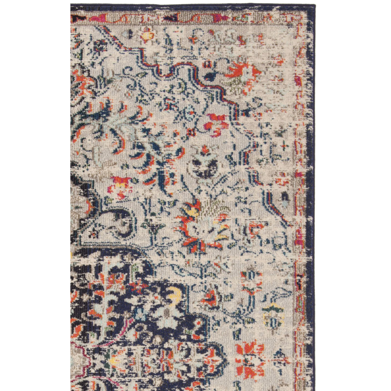 Felty Oriental Beige Area Rug, Square 3'