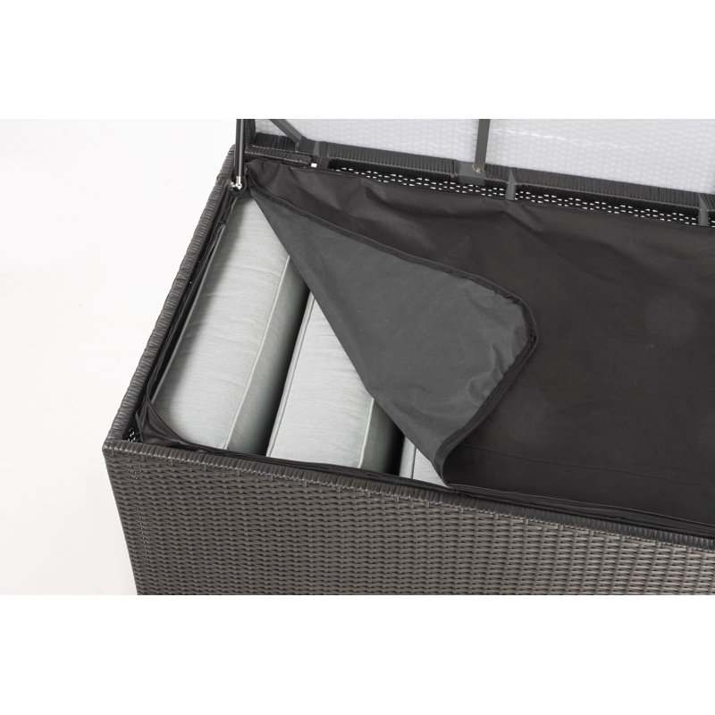 Alfresco Home Sicuro 25.5'' W 135 Gallons Water Resistant Wicker Deck Box in Gray