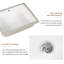 Lavabo de salle de bain rectangulaire encastré, lavabo de salle de bain encastré rectangulaire, lavabo en céramique blanc avec trop-plein