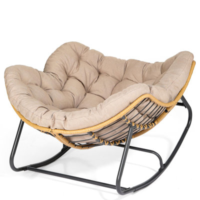 Wicker Rocking Chair With Cushion by Bay Isle Home
