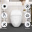 Toilette simple en forme d'œuf blanc brillant de 1,28 po - conception unique avec commodité dans la salle de bain, siège à dégagement rapide, fonction, parfait pour la propreté, eau, hauteur standard pratique et esthétique-121640348