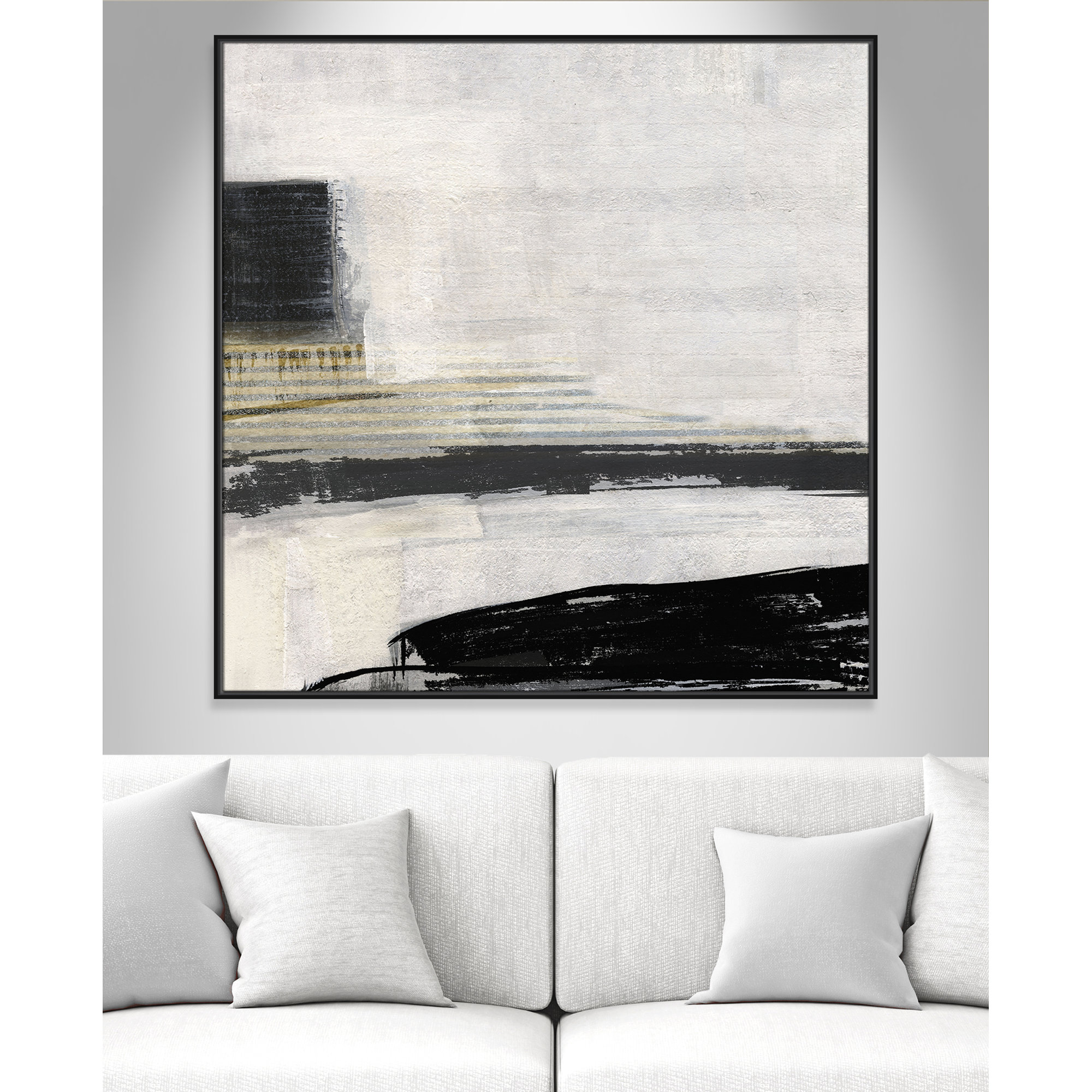La Bande I Print by Sally Swatland, 46.5" H x 46.5" W, Black