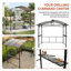 Pavillon de jardin barbecue 8X5Ft - structure en acier, plateau en polycarbonate à deux niveaux et tablettes incluses