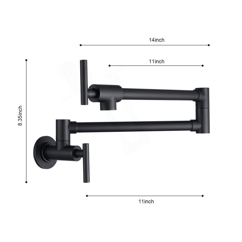 Robinet remplisseur mural, Noir mat
