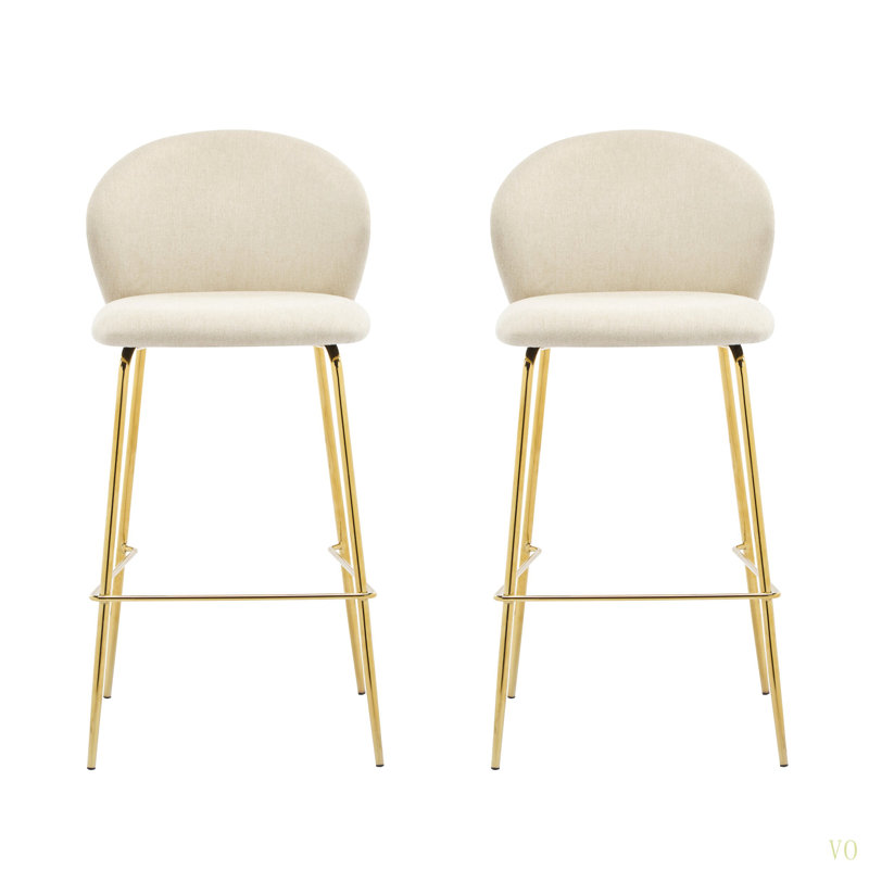 Ensemble de 2 tabourets de bar rembourrés avec structure en métal Kira