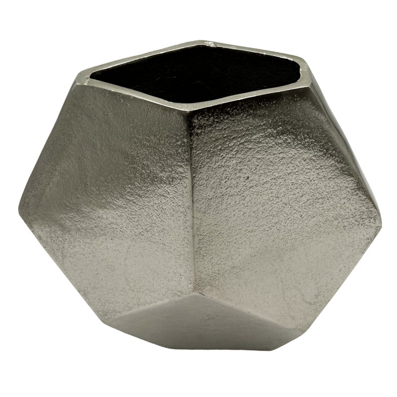 Khadijia Handmade Aluminum Table Vase, Silver