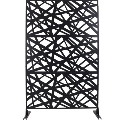 76" H Privacy Screen For Deck, Balcony, Patio - Metal Black Deck & Indoor Areas Rust- 76"48"
