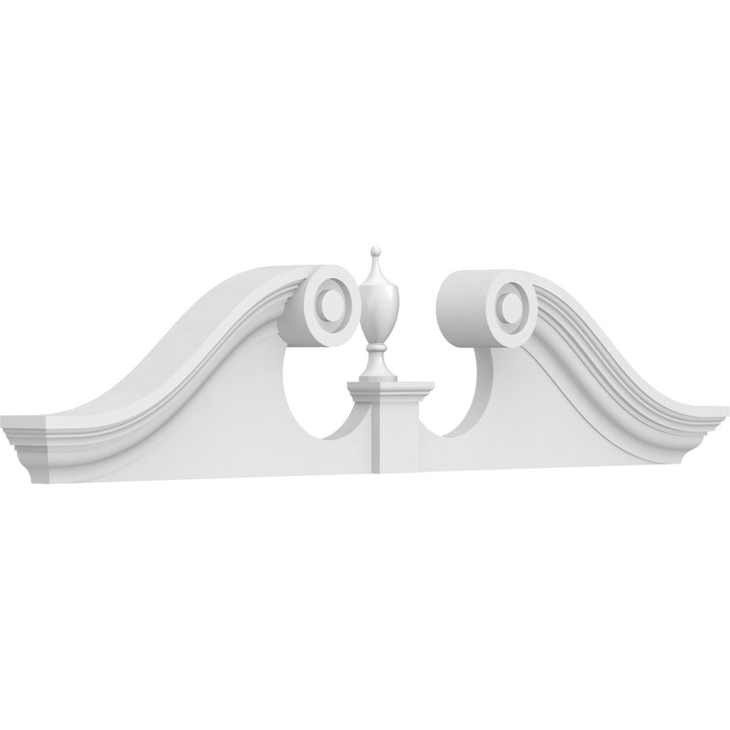 Fronton en PVC de qualité architecturale Rams Head, H 10 po x l 40 po x P 2-3 / 4 po