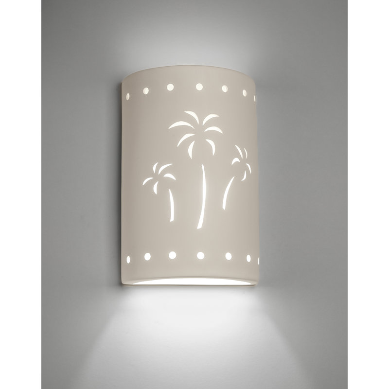 Hockinson Ceramic Outdoor Wall Light, LED Bulb Included, 15" H x 10" W x 5" D, White