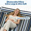 Double Hammock – 200 x 350 cm for 2 Adults, Wooden Spreader Bar, Detachable Pillow & Pockets, 204 kg Capacity – Blue for Patio, Backyard, Beach-1917507334