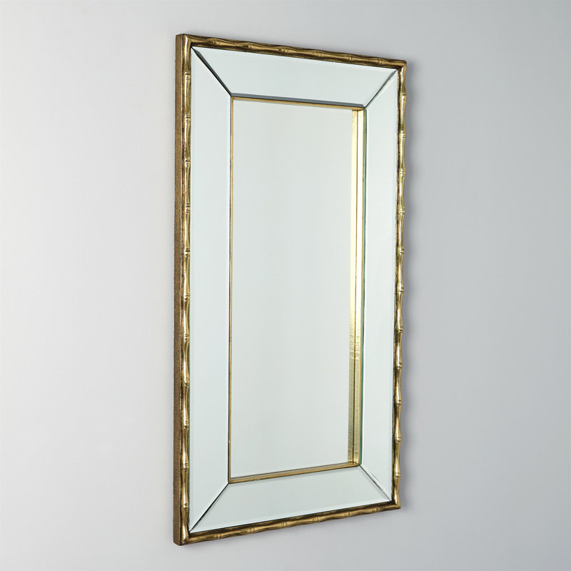 Miroir en bambou, Laiton antique