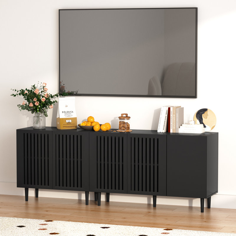 Hessle Sideboard Buffet Cabinet with 5 Doors, Credenza Storage Cabinet And Adjustable Shelves for Living Room, Dining Room