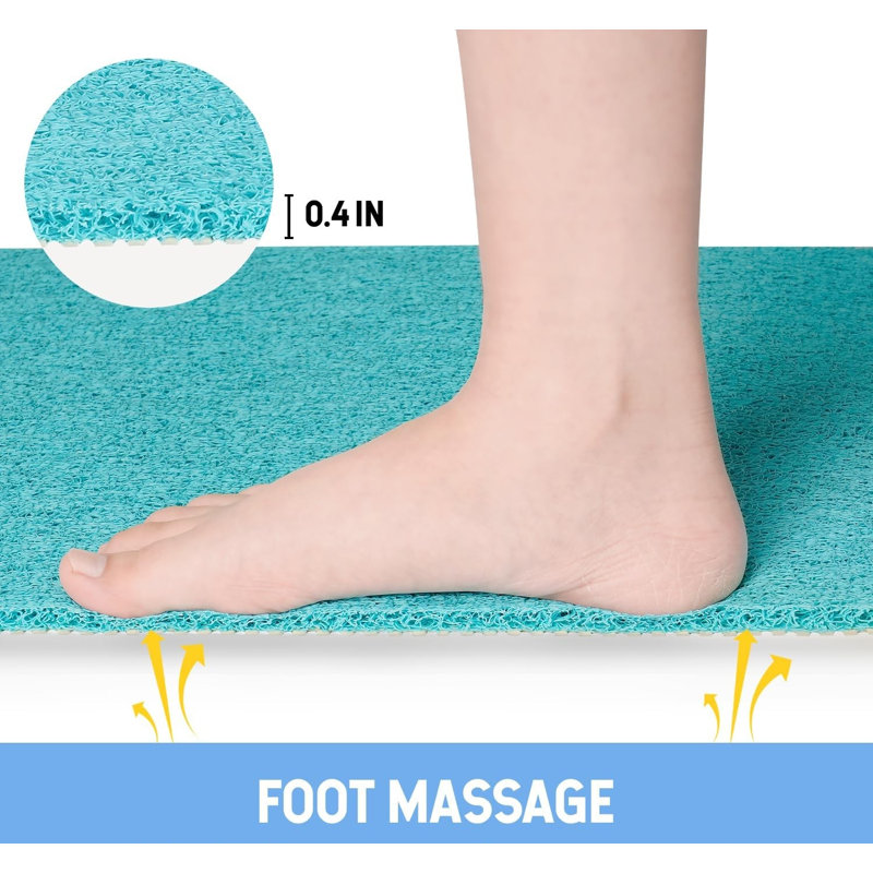 Tapis de douche antidérapant à séchage rapide, Turquoise Blue