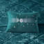 Couette en velours turquoise pour lit double/queen - Motif diamant - Comprend oreillers et garniture de literie de qualité supérieure