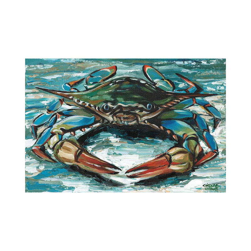 Blue Palette Crab II 1 Piece Wall Art on Canvas, 20.32 cm H x 30.48 cm W, Canvas
