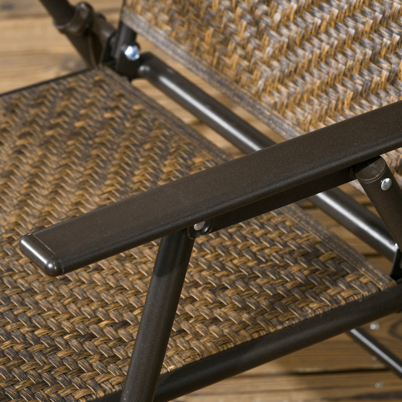 5 chaises de patio, brun foncé, pliable, trou de parasol, verre trempé pour les chaises et la table, 5 pièces, verre, brun