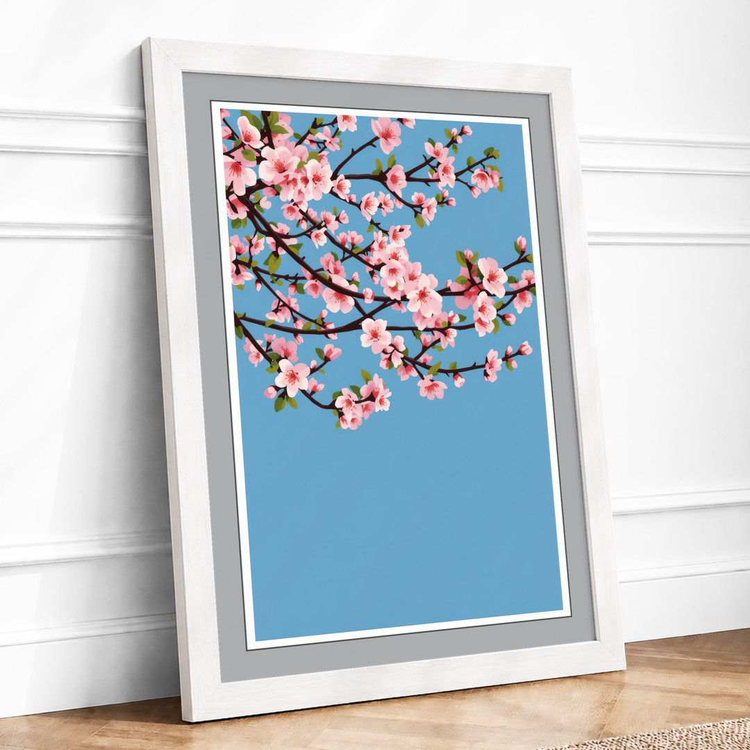 Moonlit Cherry Blossom Botanical - Framed Print