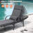 Eva-Rose Outdoor Powder Coated Steel Single chaise with Cushions-2105606376