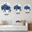 Silhouette de bison bleu marine - horloge murale campagnarde-60328395